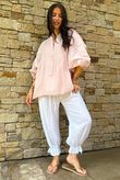 Mimi Pillow Cotton Batwing Blouse Rose 